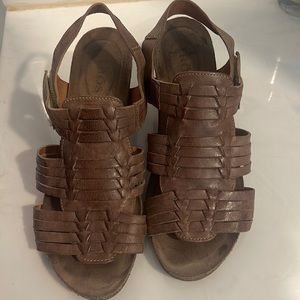 Taos Tradition leather sandal with cork bottoms